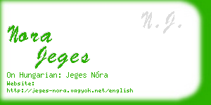 nora jeges business card