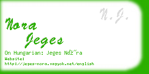 nora jeges business card